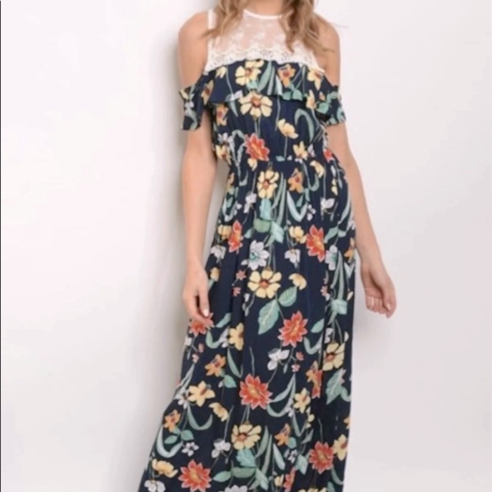 Anthro lace floral summer maxi